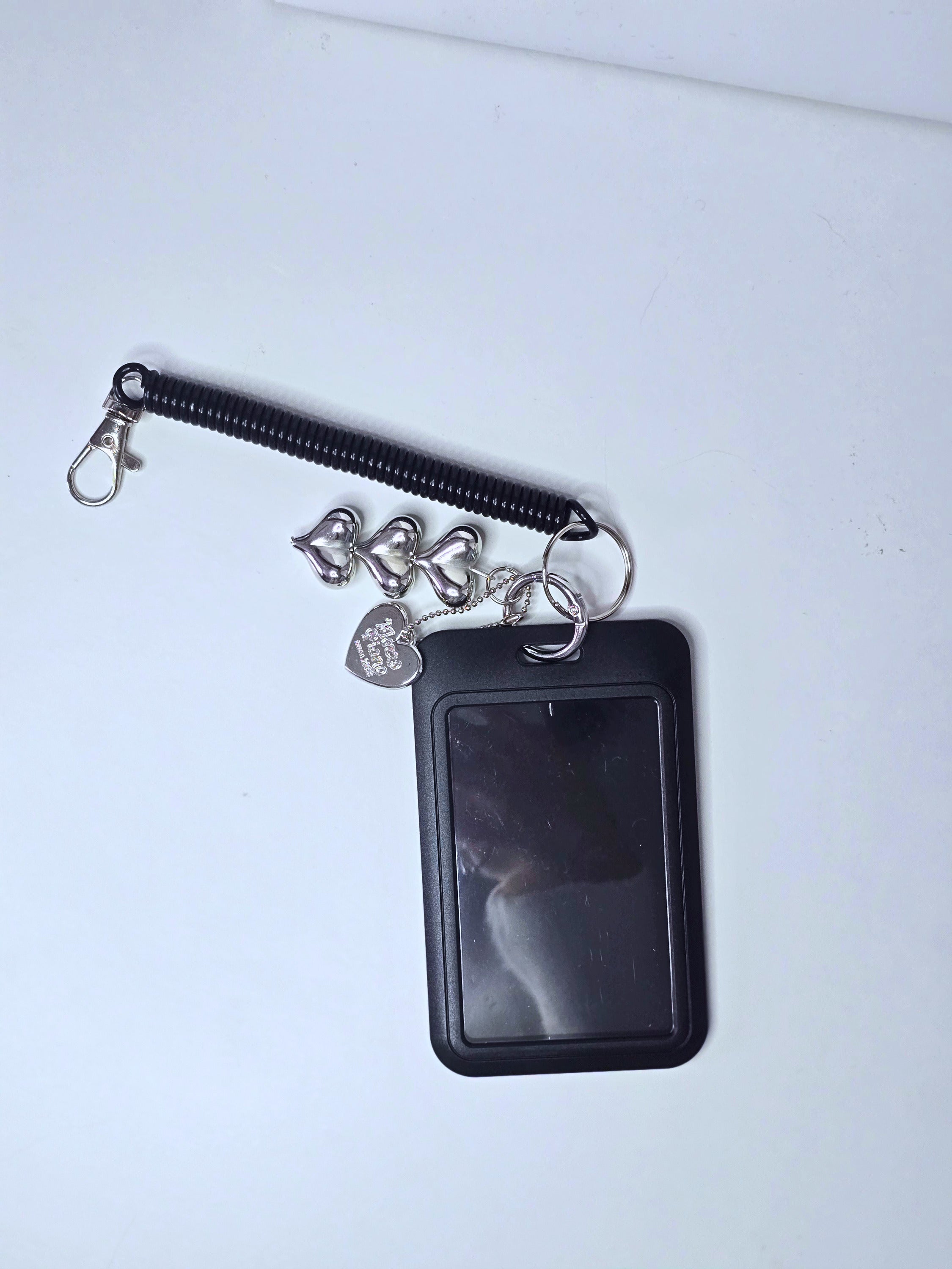 Photocard Holder Schwarz mit Herzen Anhänger