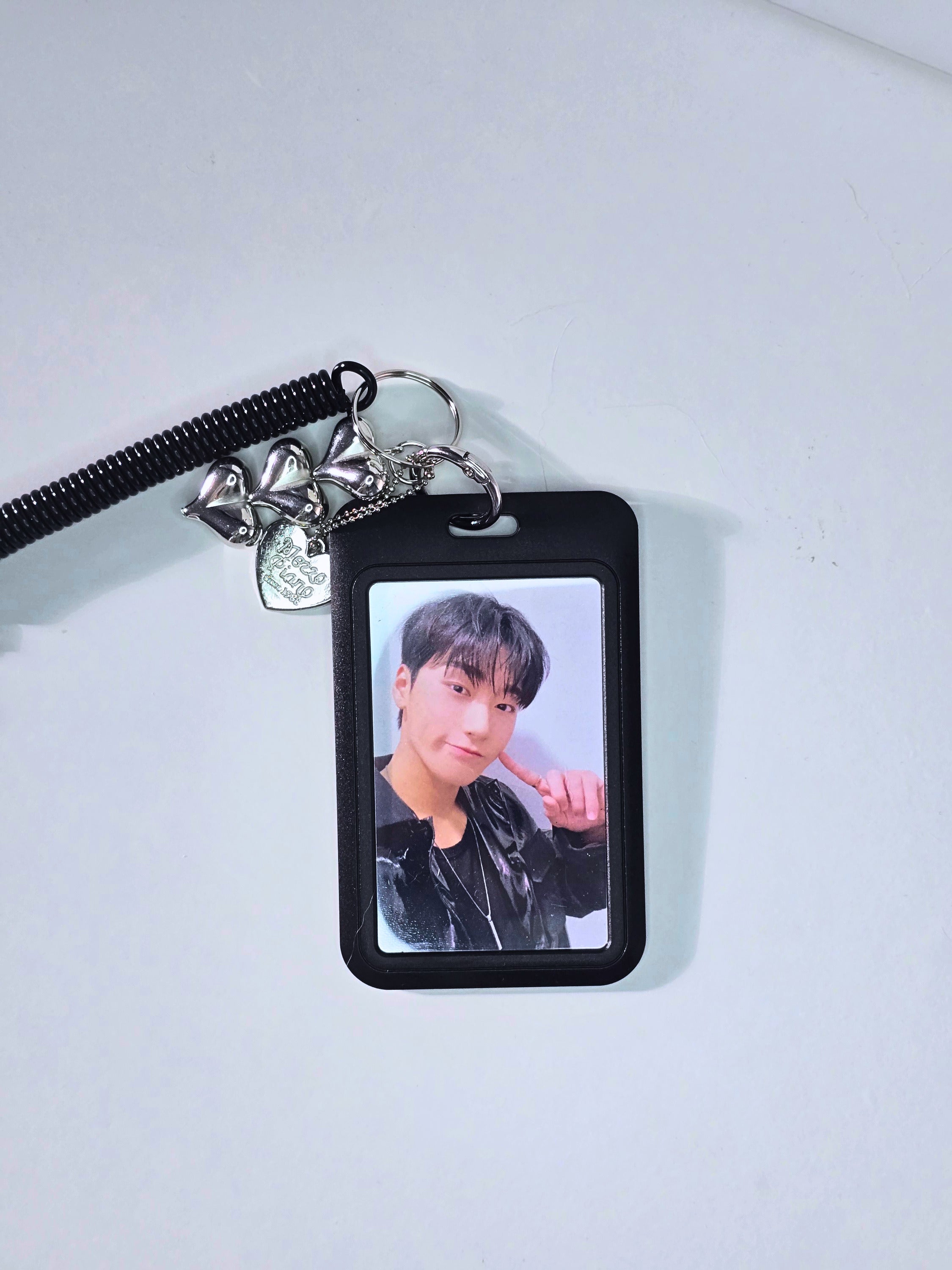 Photocard Holder Schwarz mit Herzen Anhänger