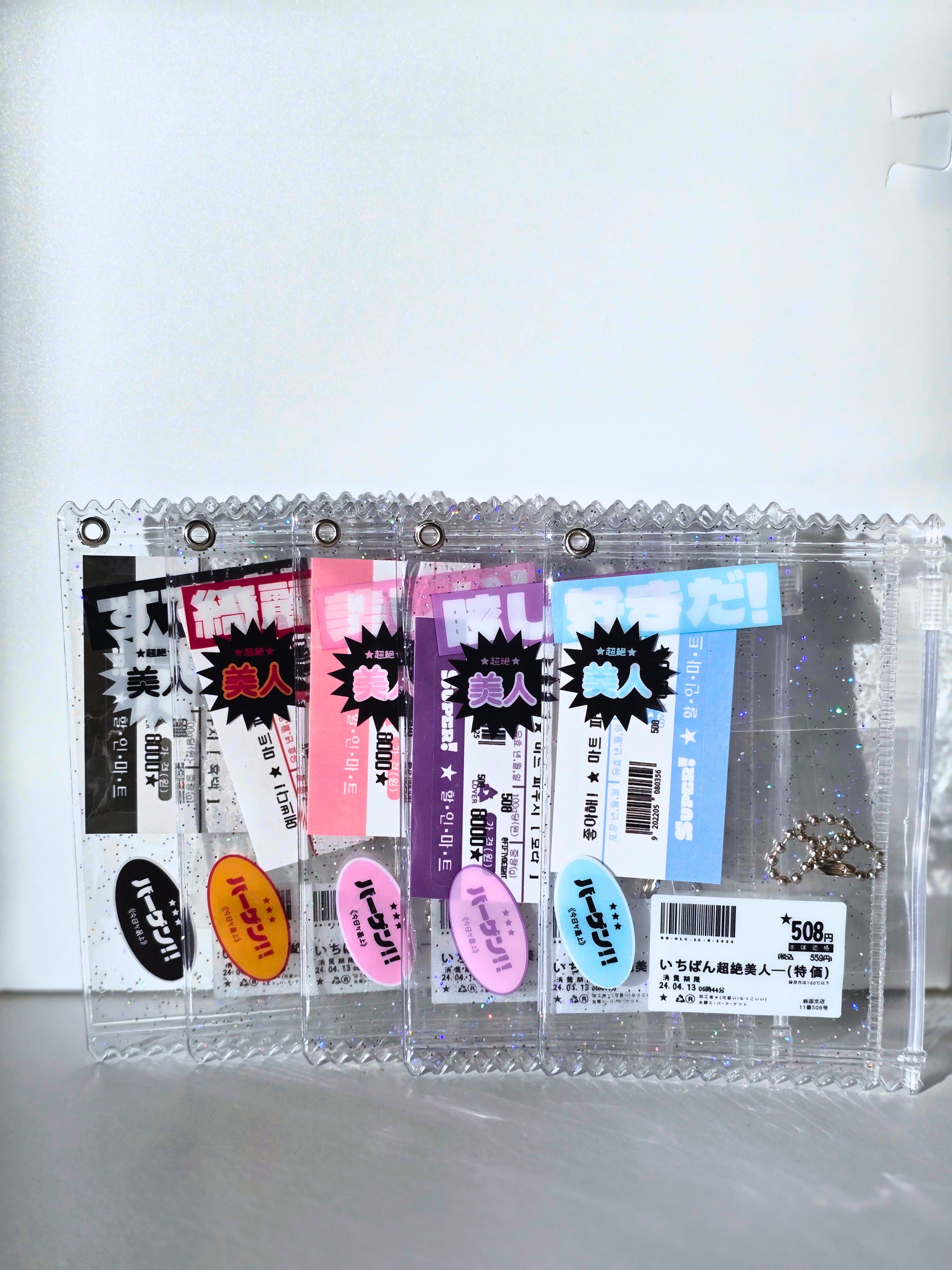 Transparenter Photocard Holder mit Grafik Sticker