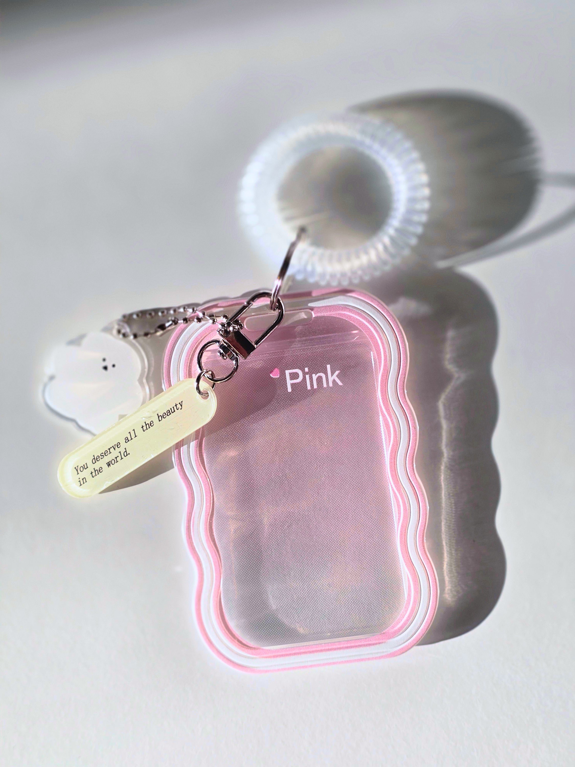 Photocard Holder gewelltes Muster mit Anhänger