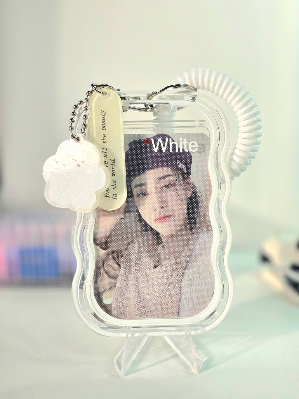 Photocard Holder gewelltes Muster mit Anhänger