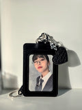 Photocard Holder Schwarz mit Herz und Katzen Anhänger
